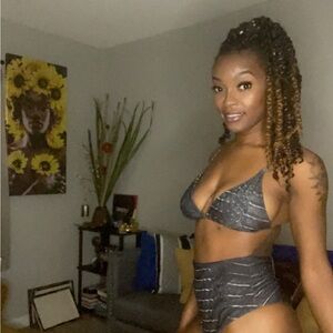 Black Crocodile Print High-waist Bikini Set